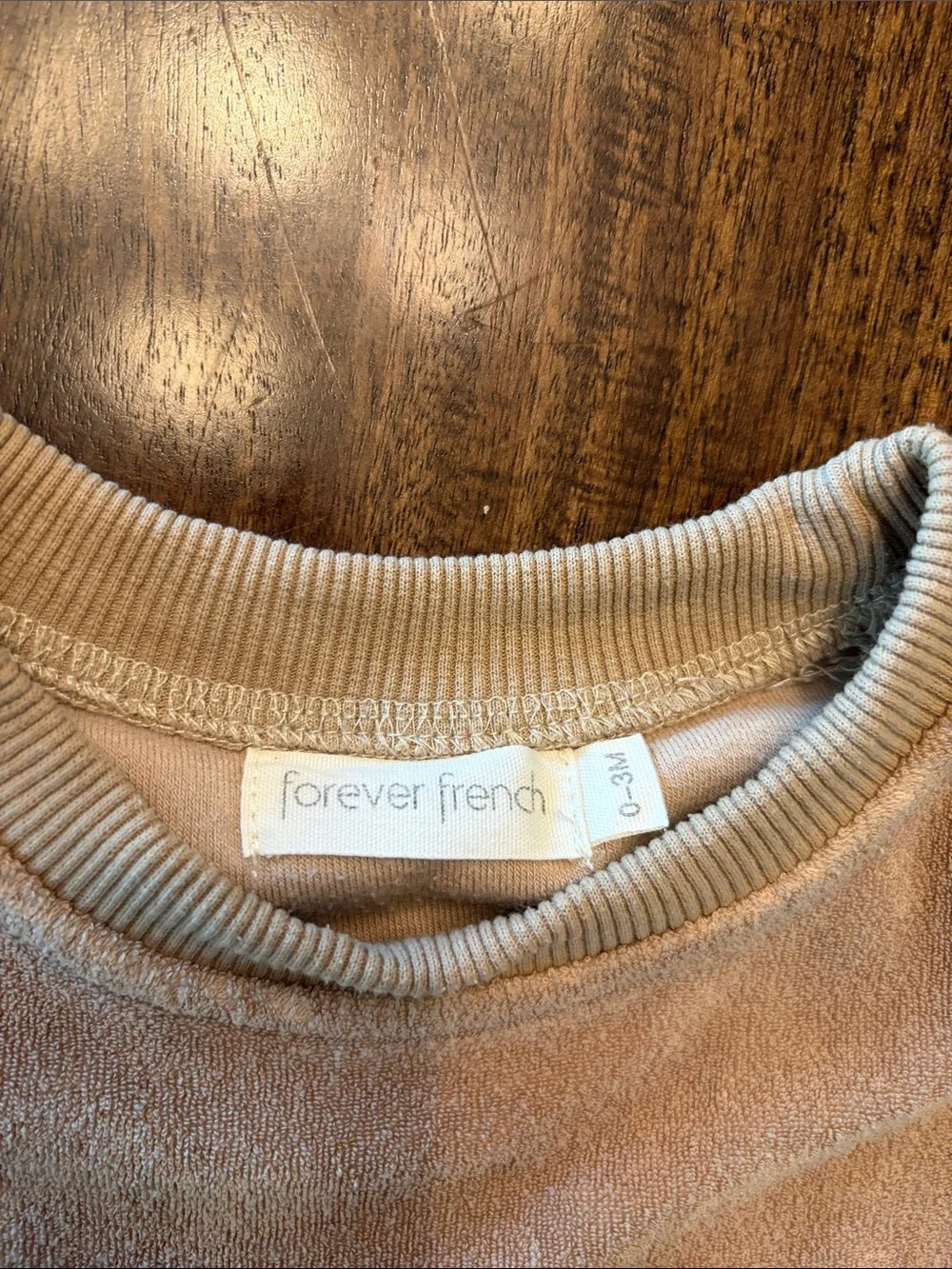 One piece Terry cloth Short-Sleeve in Light Beige